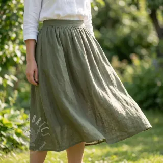 Puuvillakangas SLUB WASHED pickle