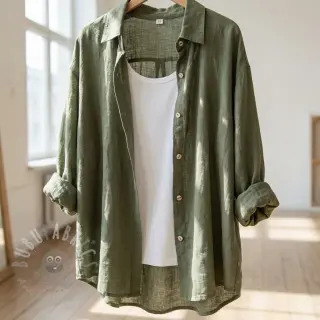 Puuvillakangas SLUB WASHED pickle