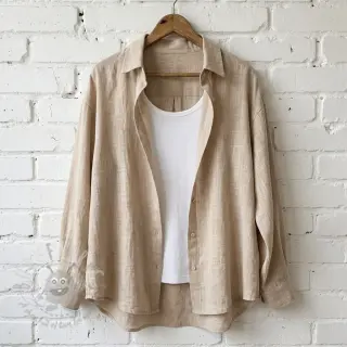 Puuvillakangas SLUB WASHED beige