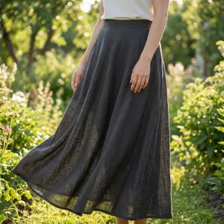Bavlnená látka SLUB WASHED black