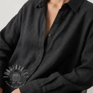 Puuvillakangas SLUB WASHED black