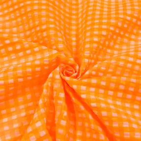 Bavlnená látka YARN DYED NEON SMALL Checks orange