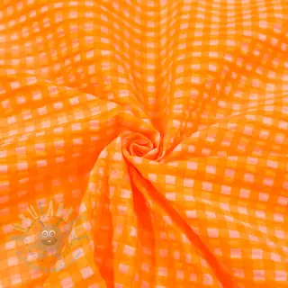 Puuvillakangas YARN DYED NEON SMALL Checks orange