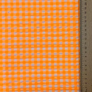 Bavlnená látka YARN DYED NEON SMALL Checks orange
