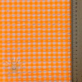 Puuvillakangas YARN DYED NEON SMALL Checks orange