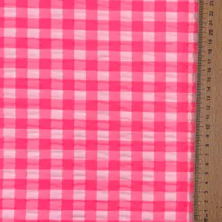 Bavlnená látka YARN DYED NEON BIG Checks pink