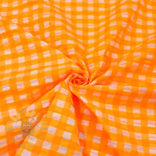 Puuvillakangas YARN DYED NEON BIG Checks orange