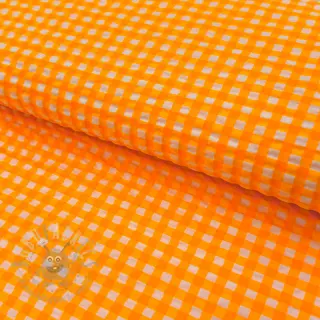 Puuvillakangas YARN DYED NEON BIG Checks orange