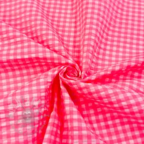 Bavlnená látka YARN DYED NEON SMALL Checks pink