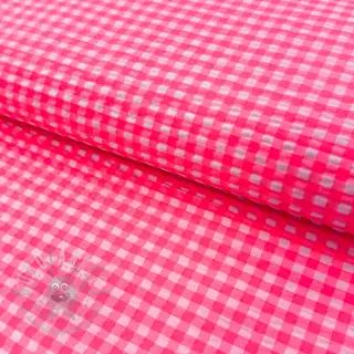 Bavlnená látka YARN DYED NEON SMALL Checks pink