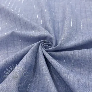 Puuvillakangas YARN DYED Stripes LUREX blue
