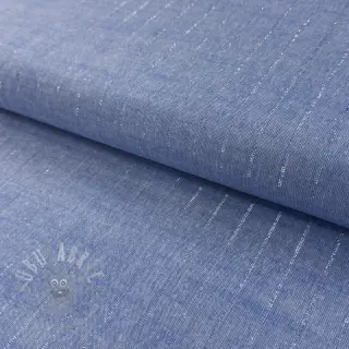 Puuvillakangas YARN DYED Stripes LUREX blue