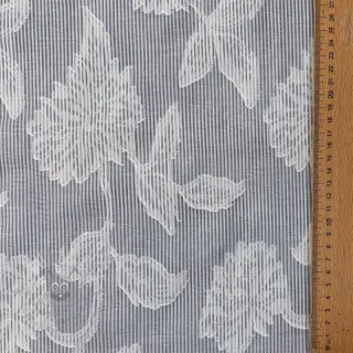 Puuvillakangas YARN DYED Stripes JACQUARD Flowers navy