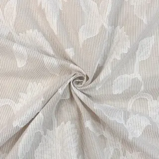 Bavlnená látka YARN DYED Stripes JACQUARD Flowers sand