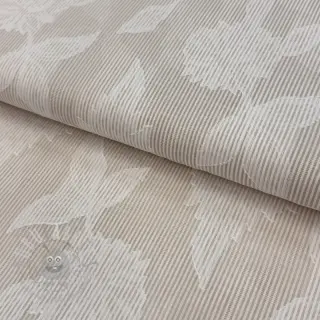 Puuvillakangas YARN DYED Stripes JACQUARD Flowers sand