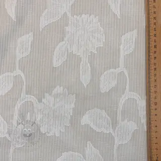 Puuvillakangas YARN DYED Stripes JACQUARD Flowers sand