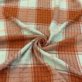 Viskoosi CRINKLE Check mint