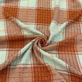 Viskóza CRINKLE Check mint