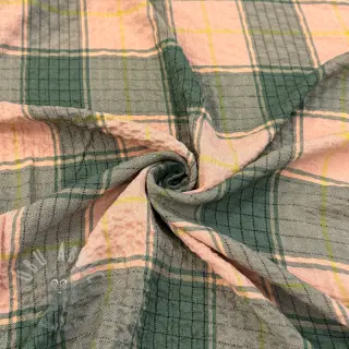 Viskoosi CRINKLE Check peach