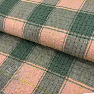 Viskoosi CRINKLE Check peach