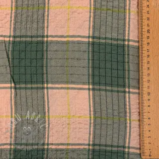 Viskoosi CRINKLE Check peach
