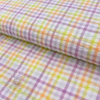 Puuvillakangas SEERSUCKER YARN DYED Checks multi