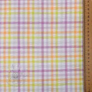 Puuvillakangas SEERSUCKER YARN DYED Checks multi