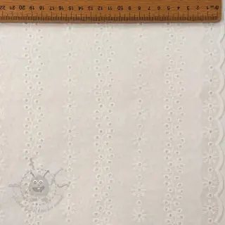 Puuvillakangas EMBROIDERY TWO-SIDE SCALLOP Neo white