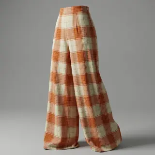 Viskóza CRINKLE Check mint
