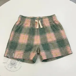 Viskoosi CRINKLE Check peach