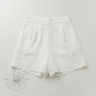 Puuvillakangas VOILE EMBROIDERY ONE-SIDE BORDER white