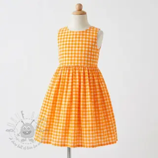 Puuvillakangas YARN DYED NEON SMALL Checks orange