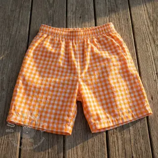 Puuvillakangas YARN DYED NEON SMALL Checks orange