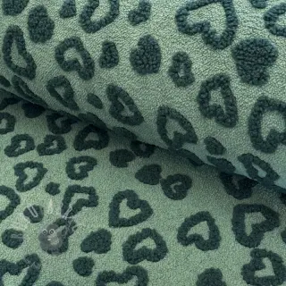 Päällystakkikangas TEDDY Hearts old green