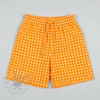 Puuvillakangas YARN DYED NEON BIG Checks orange
