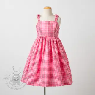 Puuvillakangas YARN DYED NEON SMALL Checks pink