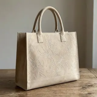 Semiš Tape flower beige