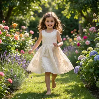 Puuvillakangas EMBROIDERY Bellagio off white