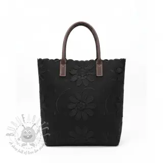 Puuvillakangas EMBROIDERY Bellagio black