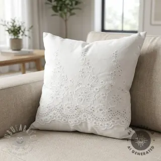 Puuvillakangas EMBROIDERY Leon border