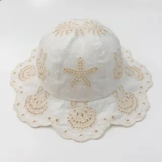 Bavlnená látka EMBROIDERY Sea ornaments white