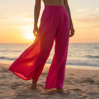 Bavlnená látka s viskózou fuchsia