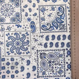 Puuvillakangas Kansas blanc blue