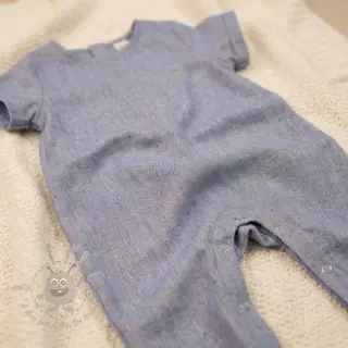 Puuvillakangas pellavalla LUREX blue