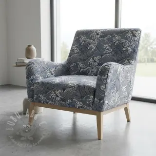 Sisustuskangas jacquard Swell allover argent