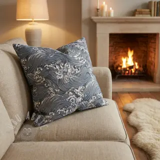 Sisustuskangas jacquard Swell allover argent