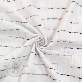 Puuvillakangas DOBBY CRINKLE Stripe white