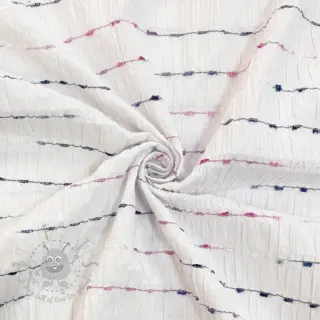 Puuvillakangas DOBBY CRINKLE Stripe white