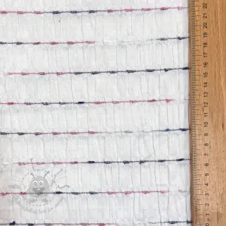 Puuvillakangas DOBBY CRINKLE Stripe white