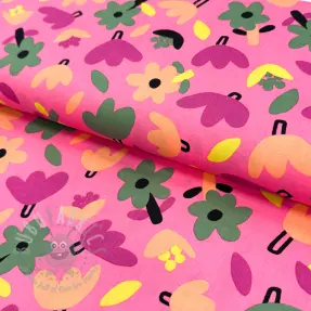 Puuvillakangas Flowers pink by JENNIFER BOURON ORGANIC